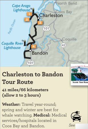 Charleston to Bandon Tour Route